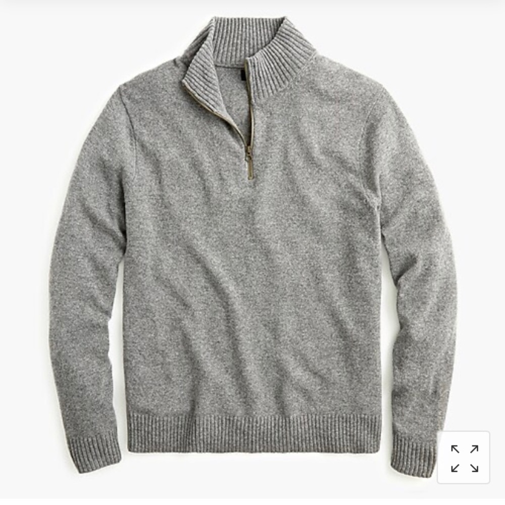 Jcrew Zipper Merino Pullover Sweater